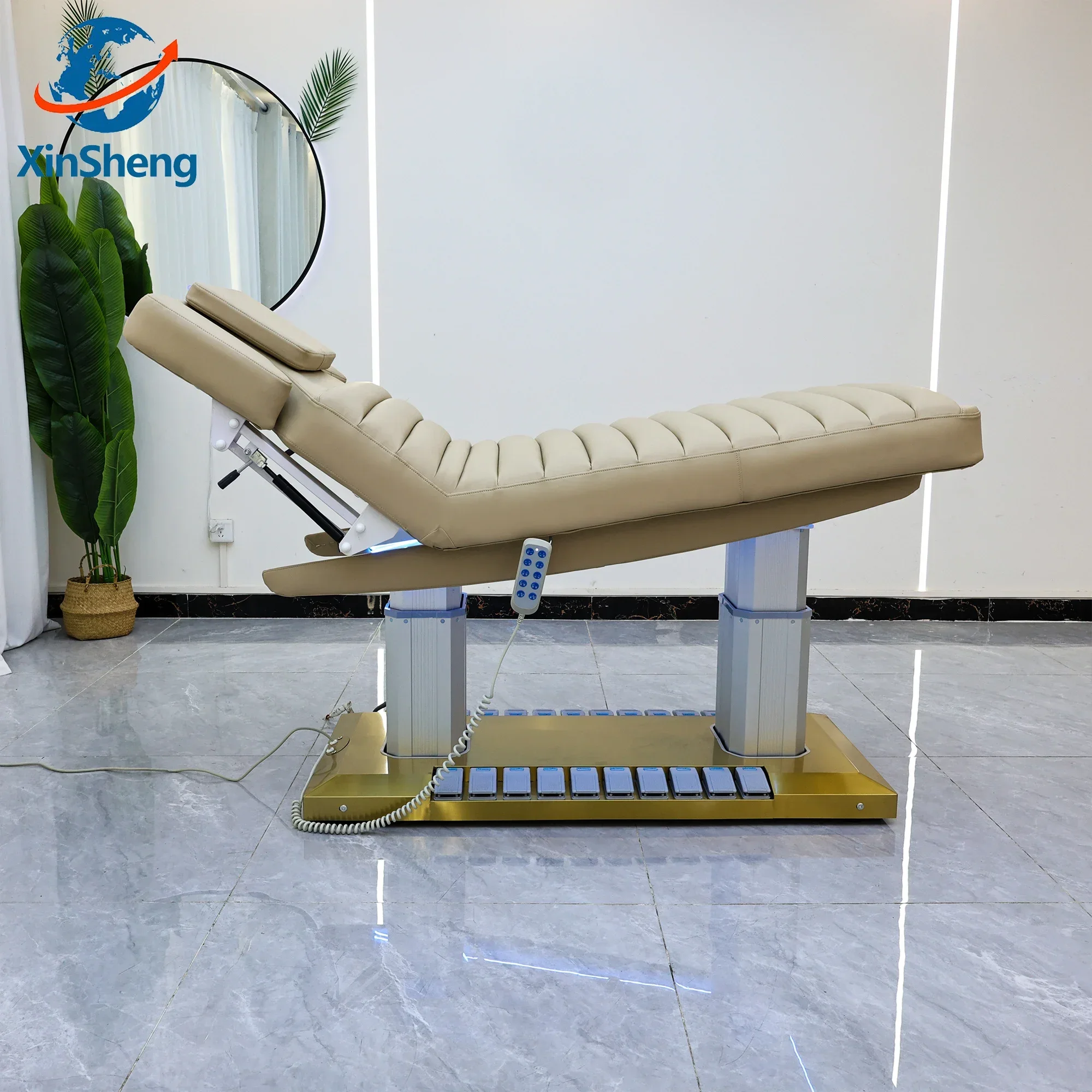 XinSheng الكهربائية للطي الوجه سبا السرير العلاج المائي طاولة التدليك صالون رمش كرسي قابل للتعديل العناية بالجمال متجر الأثاث #4