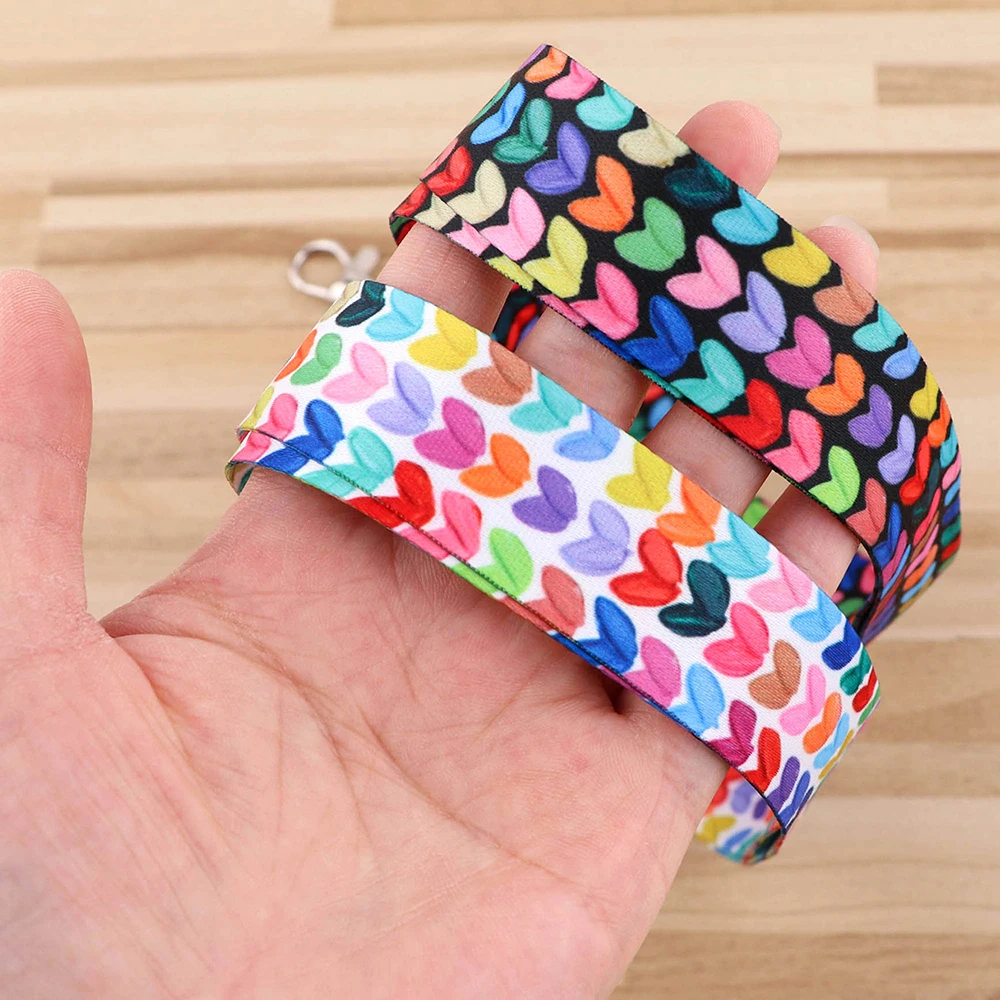 Flyingbee модные подарки окрашенные сердца Живопись Искусство брелок шнур ремешок на шею для ТЕЛЕФОНА КЛЮЧИ ID карта творческие ремешки X2559