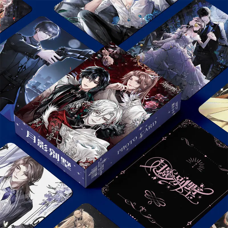

Villa Moonshadow lomo Card Bai Shuo Fan Yue Characters 3 Inches Photocard Lomo Card 55 Pcs/set