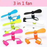 3 IN 1 Travel Cell Phone Mini Fan Cooling Cooler for Android Type-c Micro USB C For Xiaomi Huawei IPhone 7 Plus 8 X 13 14