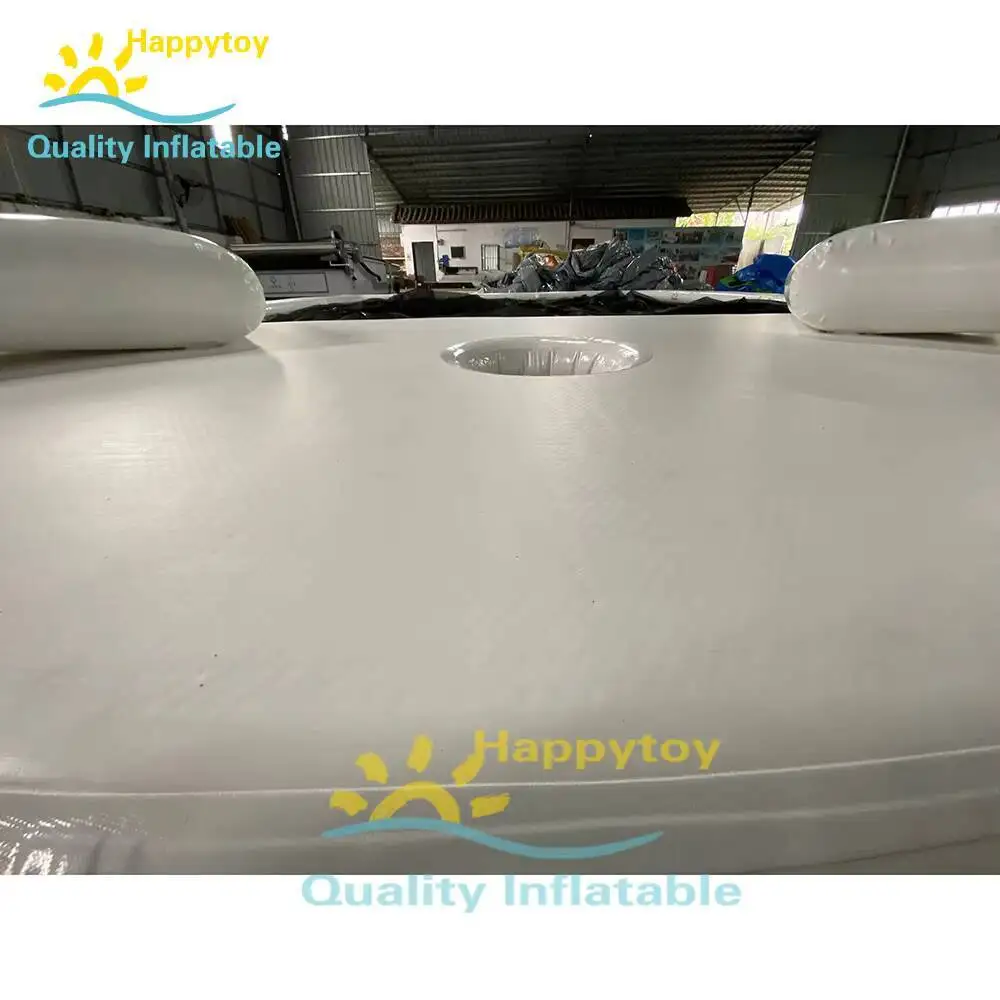 Piscina inflável retangular flutuante da piscina inflável do lago do mar do PVC com rede preta