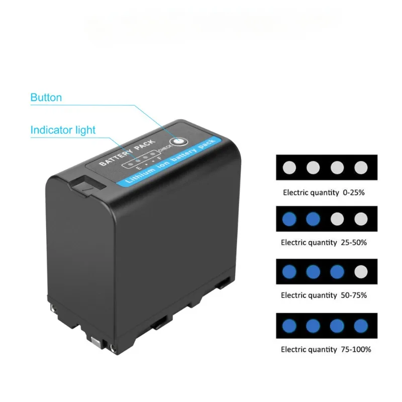 For CN160, CN-216 LED Light,Field Monitor NP F970 NP F960 NPF970 Battery + 4-Channel Battery Charger