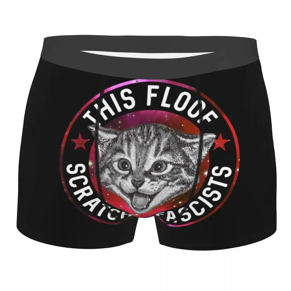 Fashion Space Antifa Kitten Boxers Shorts Underpants Men's Comfortable Briefs Underwear