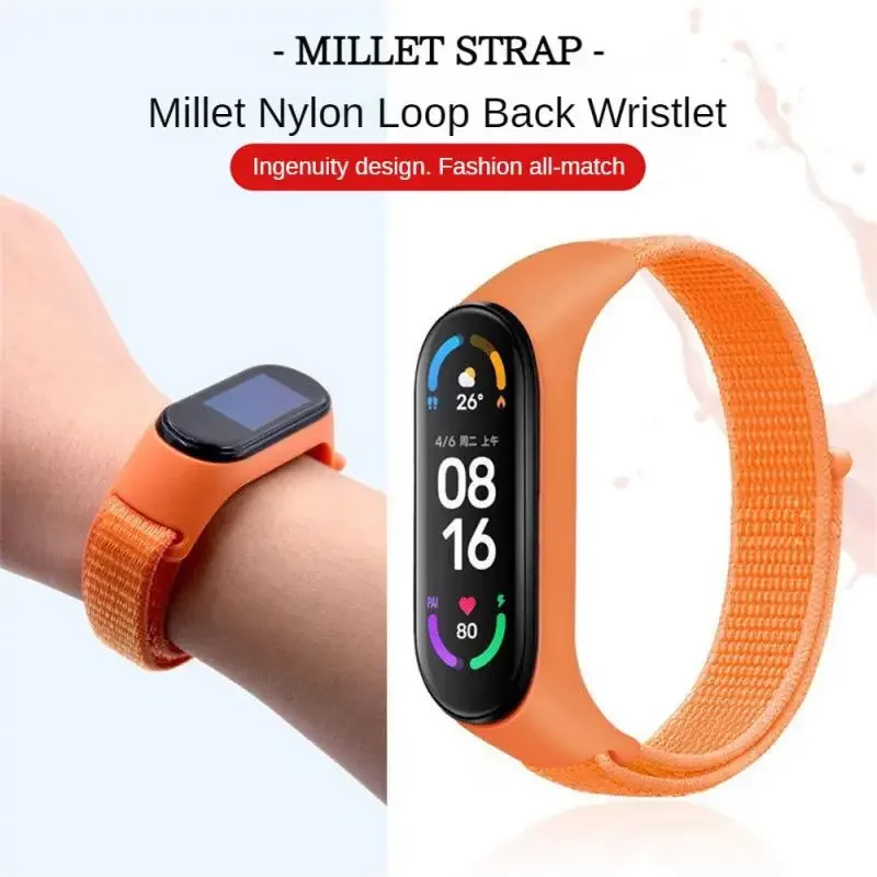 Nylon Strap For Mi Band 4/5/6/7/8 Bracelet Wristband Sports Breathable Bracelet For Miband 4/5/6/7/8 Replacement