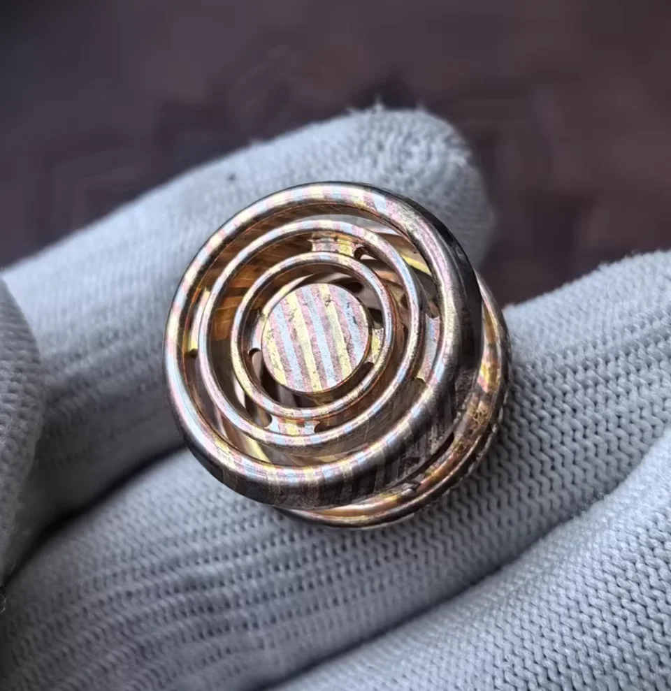 Used EDC JZ mosquito coil mokume 24.5*14mm spinner fidget decompression toy