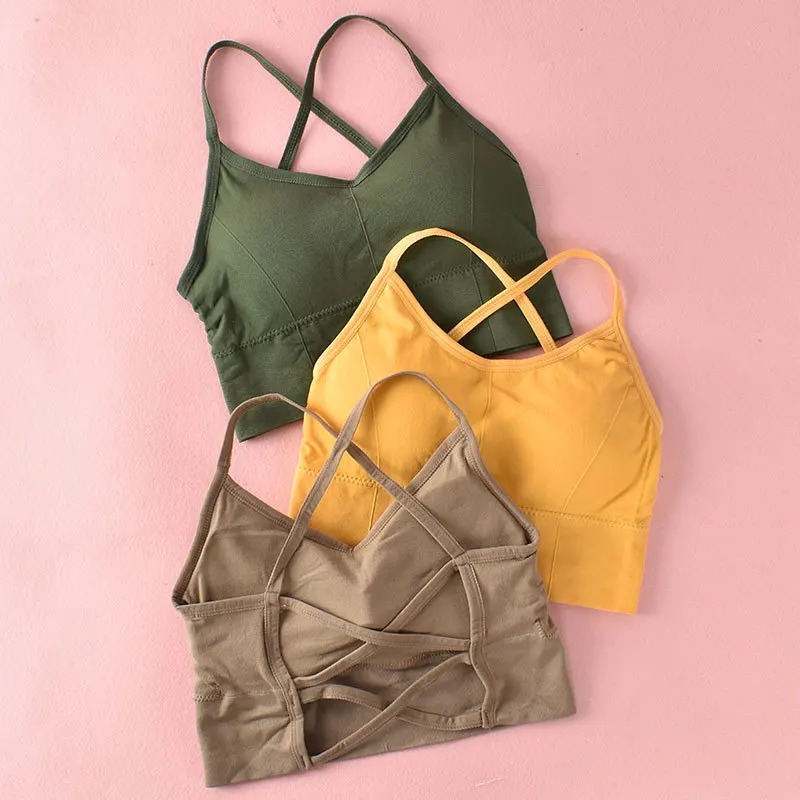 Yoga Sports Back Chest strap Women's Underwear Bra Beauty Thread Sexy Camisole