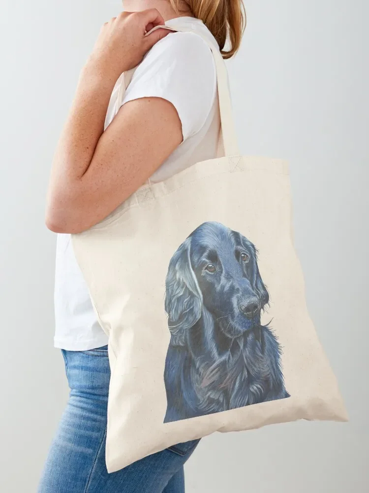 

Flat coated Retriever Tote Bag reusable shopping bag university shopper bag luxury women canvas tote
