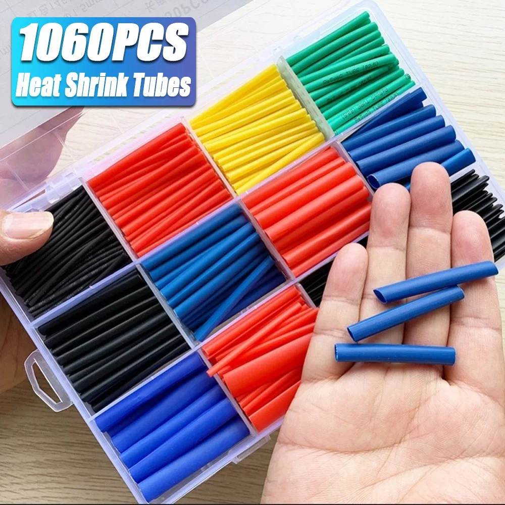 127-1060 pcs 2:1 Heat Shrink Tube Shrinking Assorted Polyolefin Insulation Sleeving Wire Cable Sleeves Wrap