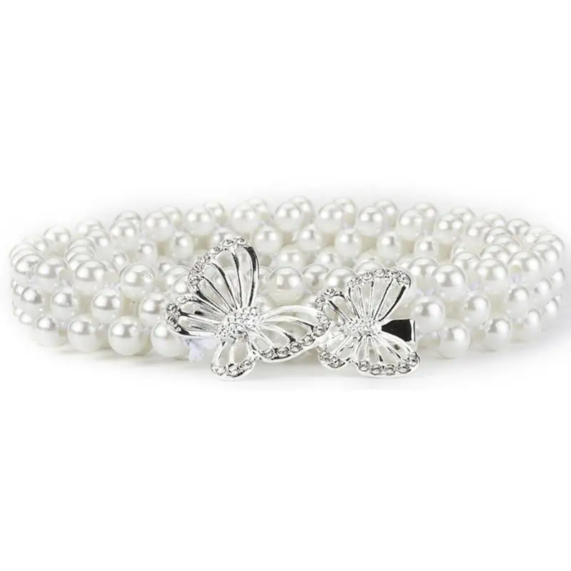 39BD Eleganter Gürtelanhänger mit Perlen und Strasssteinen, längenverstellbares Bundzubehör – Detail 5
