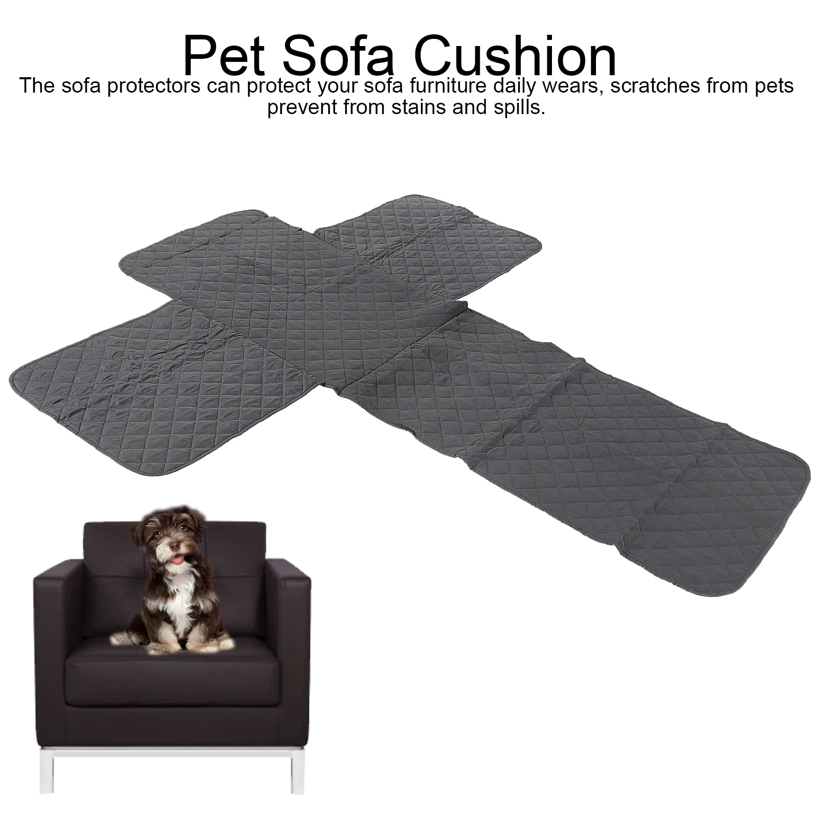 Pet Sofa Cushion Slipcover Furniture Protector Waterproof Anti‑bite Living Room Couch Cover Single/double Three Seater Washable