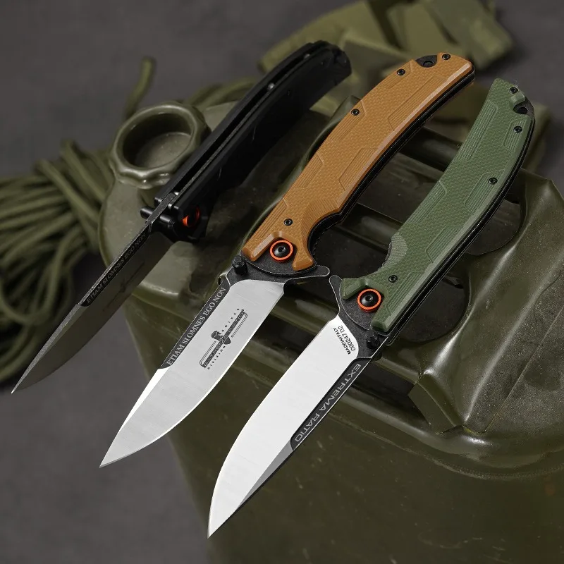 

Popular Extreme Folding Knives Tactical Camping Hunting Knife Portable Outdoor Belt Knife Survival Knife D2 Blade G10 Handle