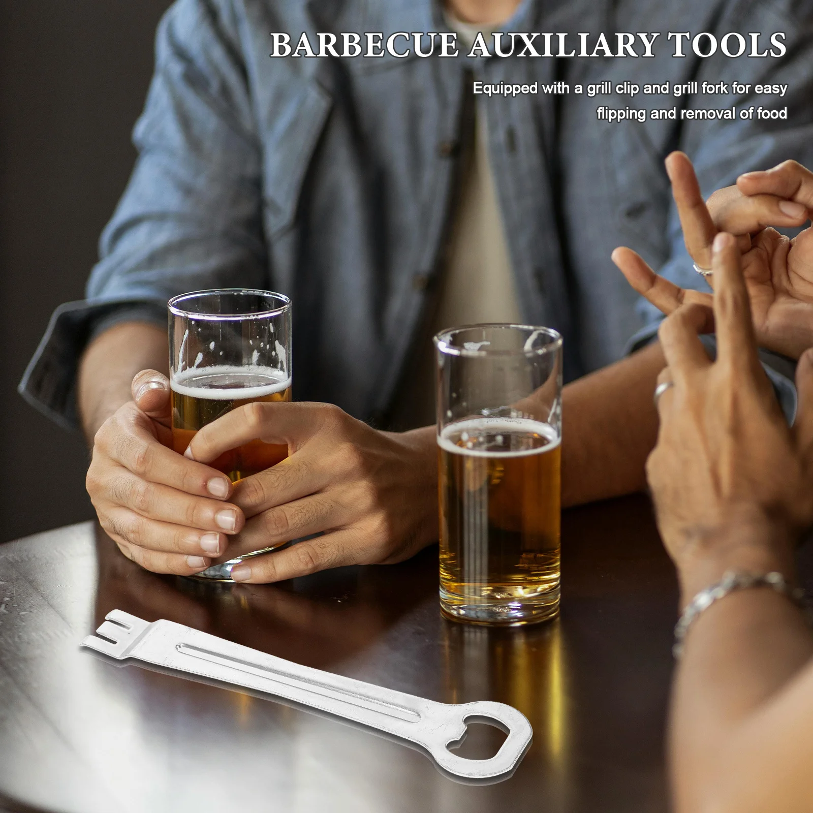 

Stainless Steel Multi-Function Barbecue Tool Grill Grate Lifter Bottle Opener Cooking Grid Lifter Charcoal Grills Outdoor