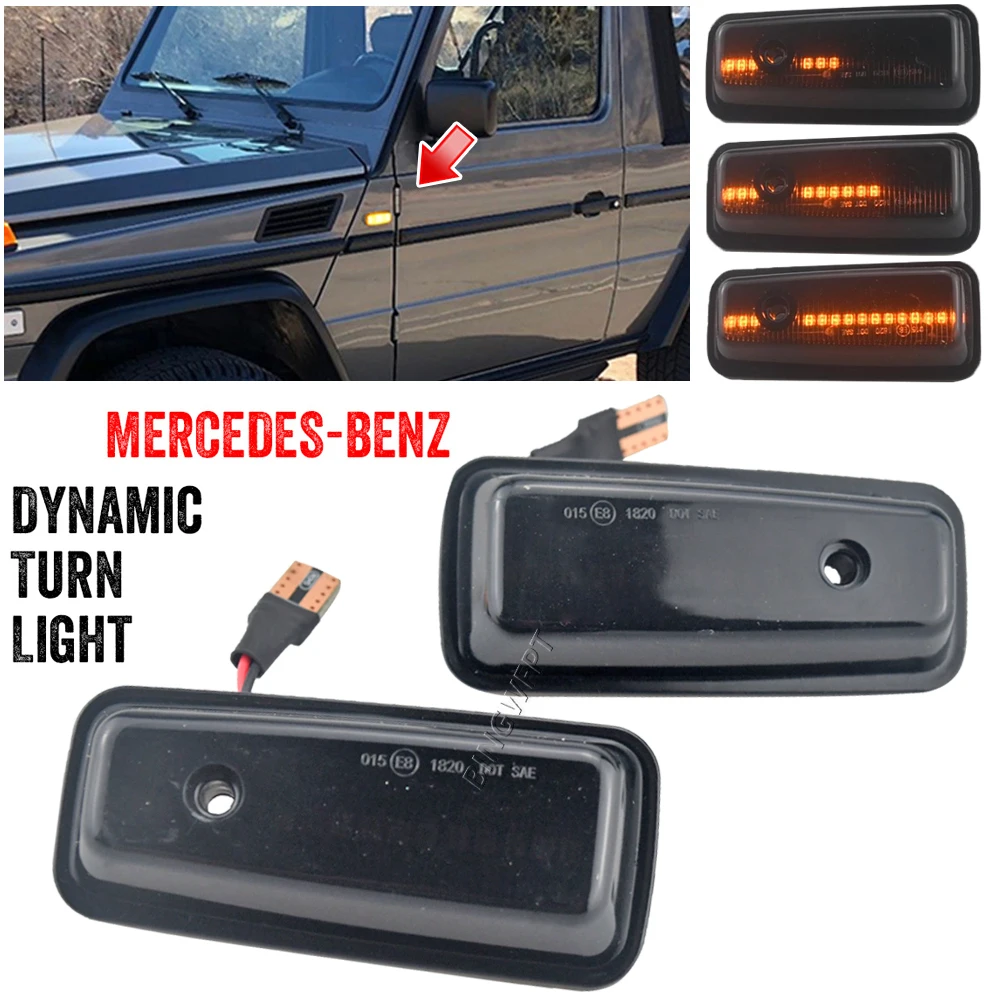 Dynamic LED Sequential Blinker Side Marker Turn Signal Light For Mercedes-Benz W461 W463 G-Class G500 G550 G55 G63 G65 1986-2002