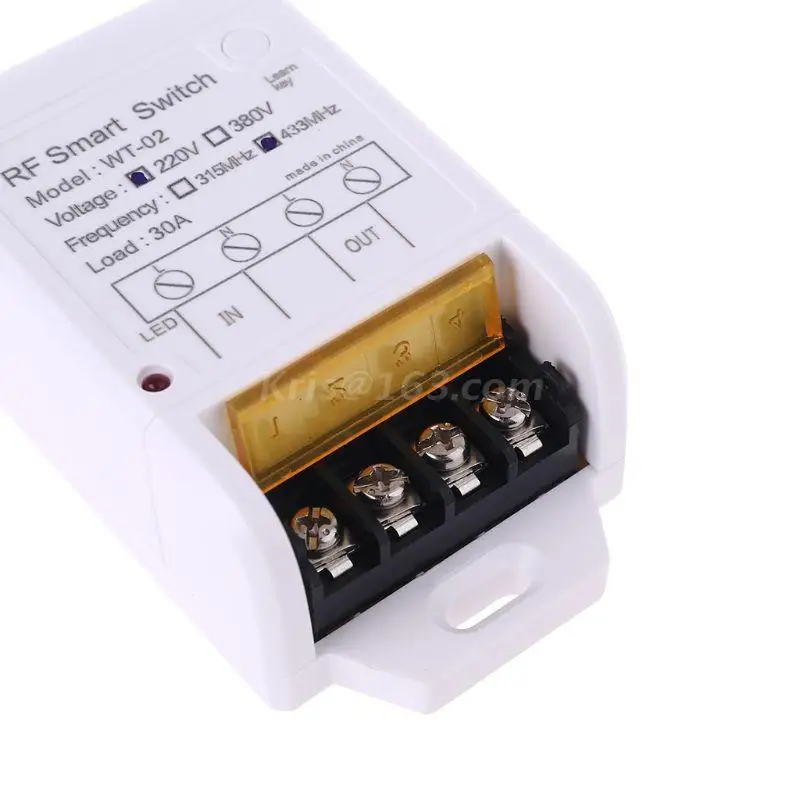 315MHZ 433MHZ + 220V 30A Relay Wireless Remote Control Switch Receiver with Led Light 2000M Transmitter