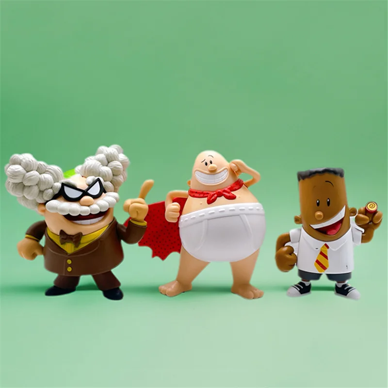 1piece Captain Underpants authentic American cartoon Captain Underpants action toy movable vinyl movable collection decoration