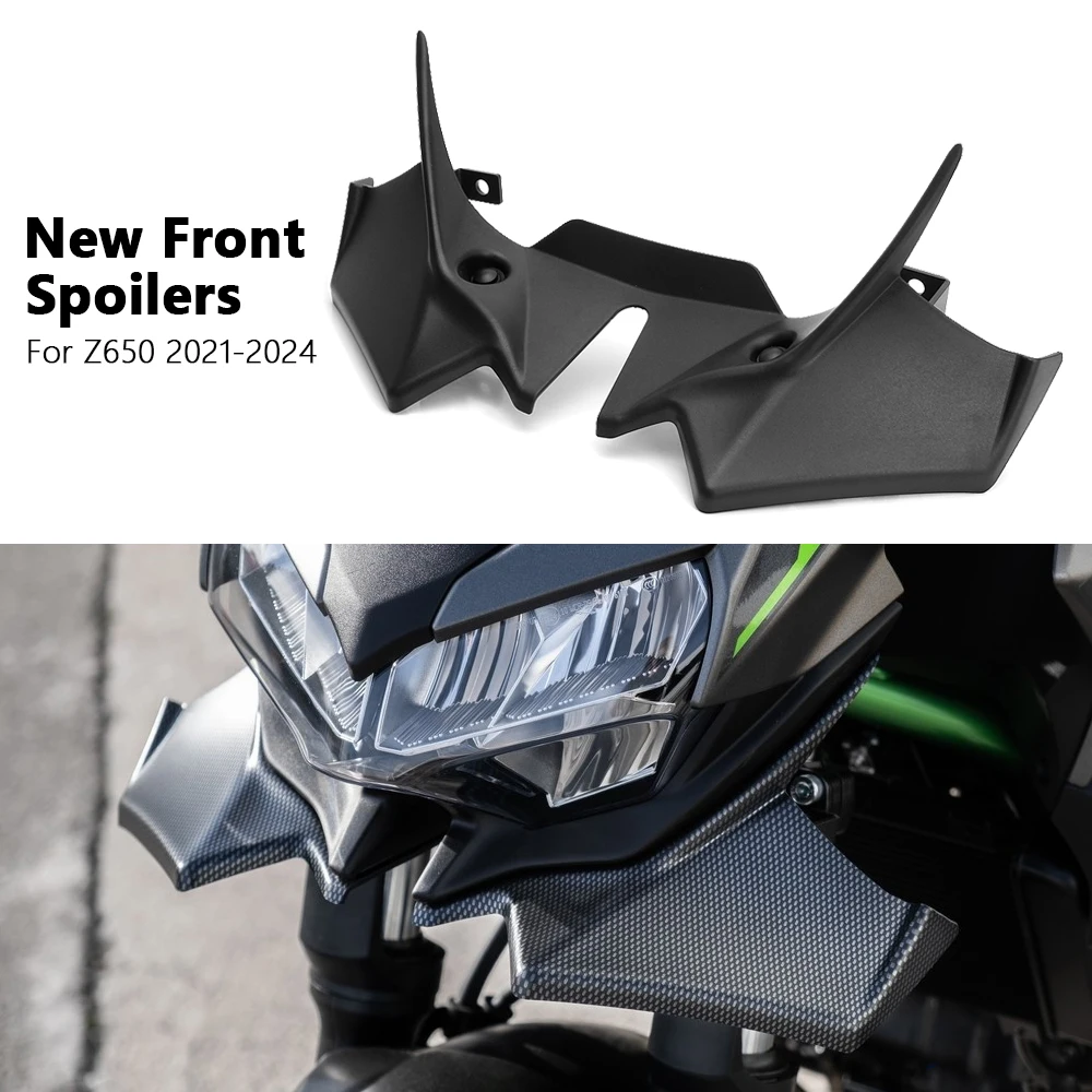 

Motorcycle Z650 Front Spoiler Winglets Aerodynamic Wing Spoiler Front Fairing Accessories For Kawasaki Z 650 z650 2021-2024