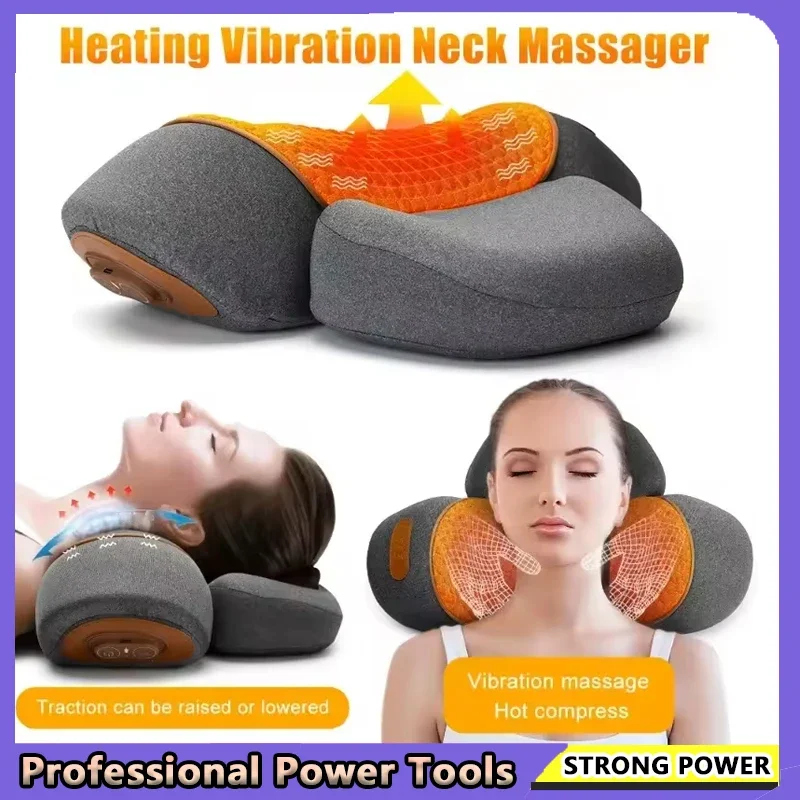 

Soothe-3-in-1 Neck Massager Cervical Pillow Hot Compress Vibration Massage Neck Traction Relax Pillow Spine Support Massager