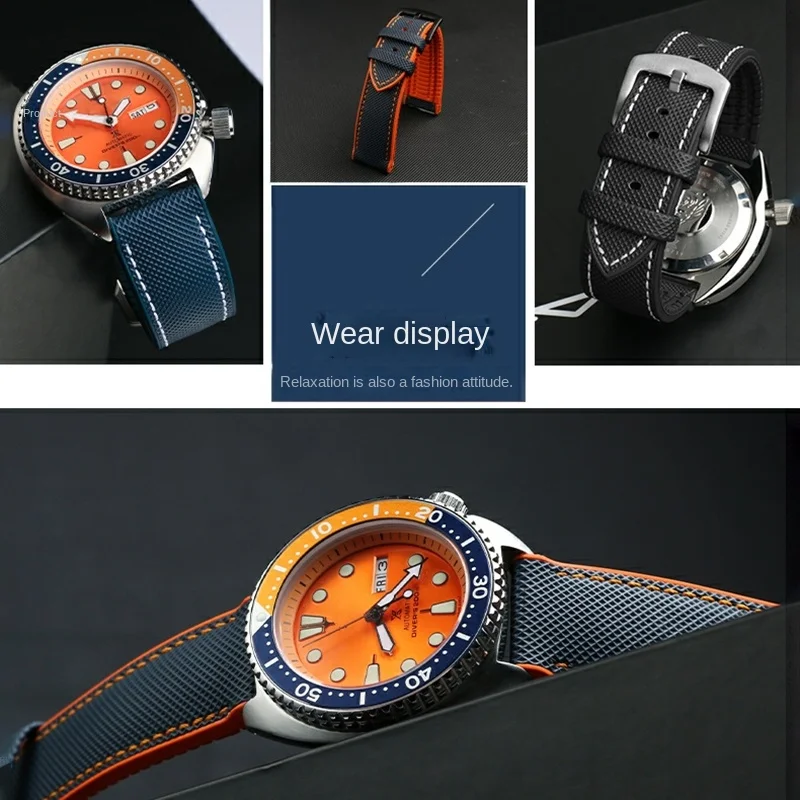 20/21/22/23/24 مللي متر تصميم جديد الهجين FKM حزام ساعة اليد للجنسين فلورو المطاط حزام الساعات FPM لينة حزام لكل ماركة ساعة مقاومة للماء #2