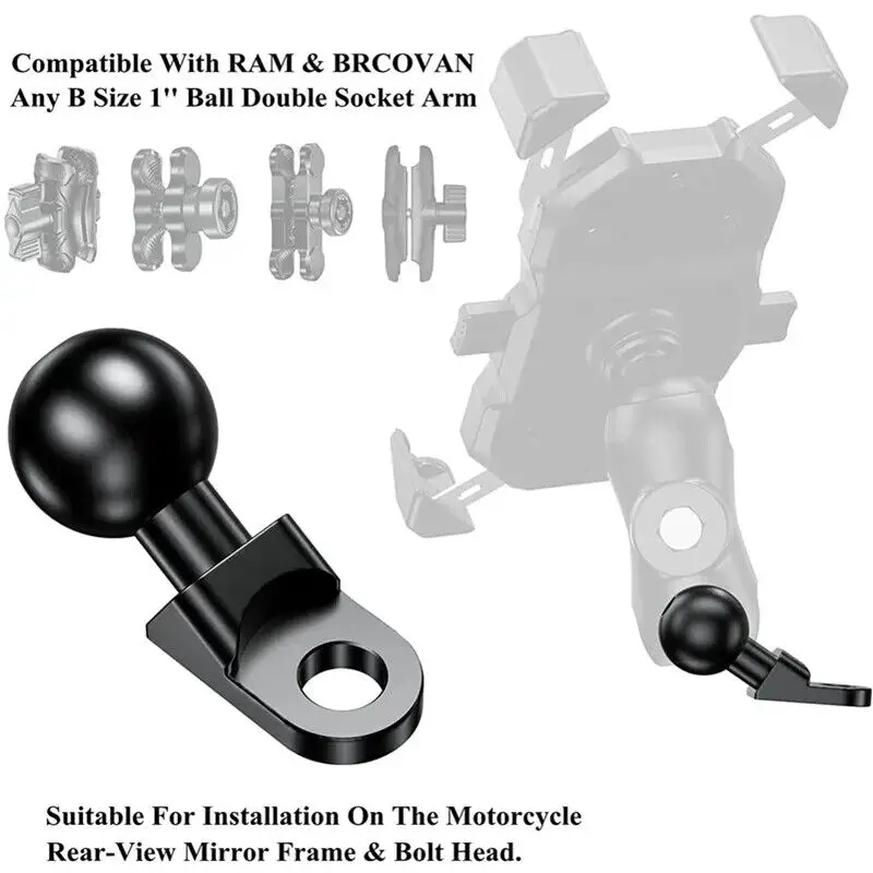 

Угловая основа для мотоцикла с отверстием 10 мм, адаптер с шаровой головкой 1 дюйм, работающий для крепления оперативной памяти, аксессуары для держателей мобильного телефона с GPS для мотоцикла