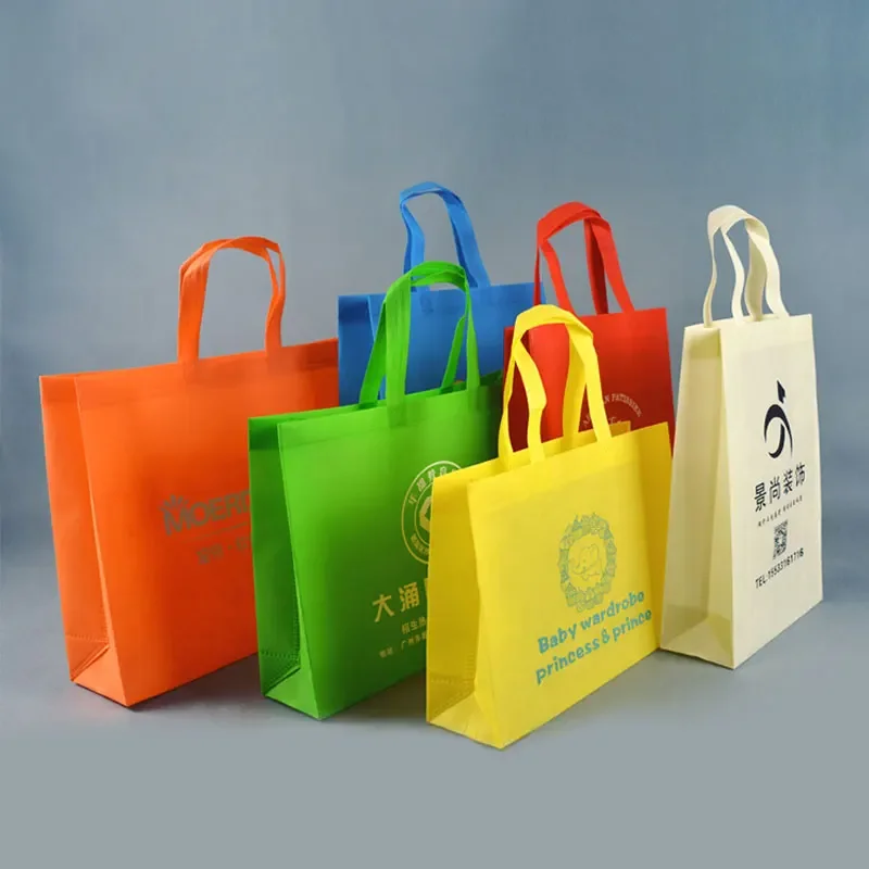 Non-woven Bag  Customized Logo for Thickened Environmentally Friendly Shopping Bags Folding Packaging Bag with Bottom and Side