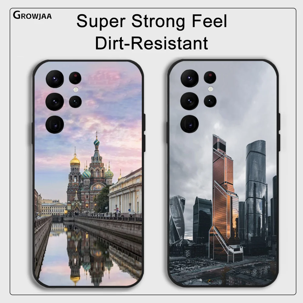 Moscow at night Phone Case for Samsung Galaxy S24 Ultra S22 S23 Ultra S21 S20 5G Protective Silicone TPU Funda