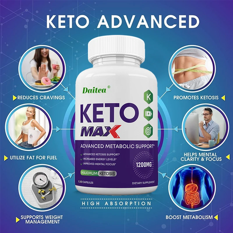 Daitea Keto Geavanceerde Ketogene Supplement Mannen Vrouwen Ketose Ondersteuning-Vetverbranding Capsules