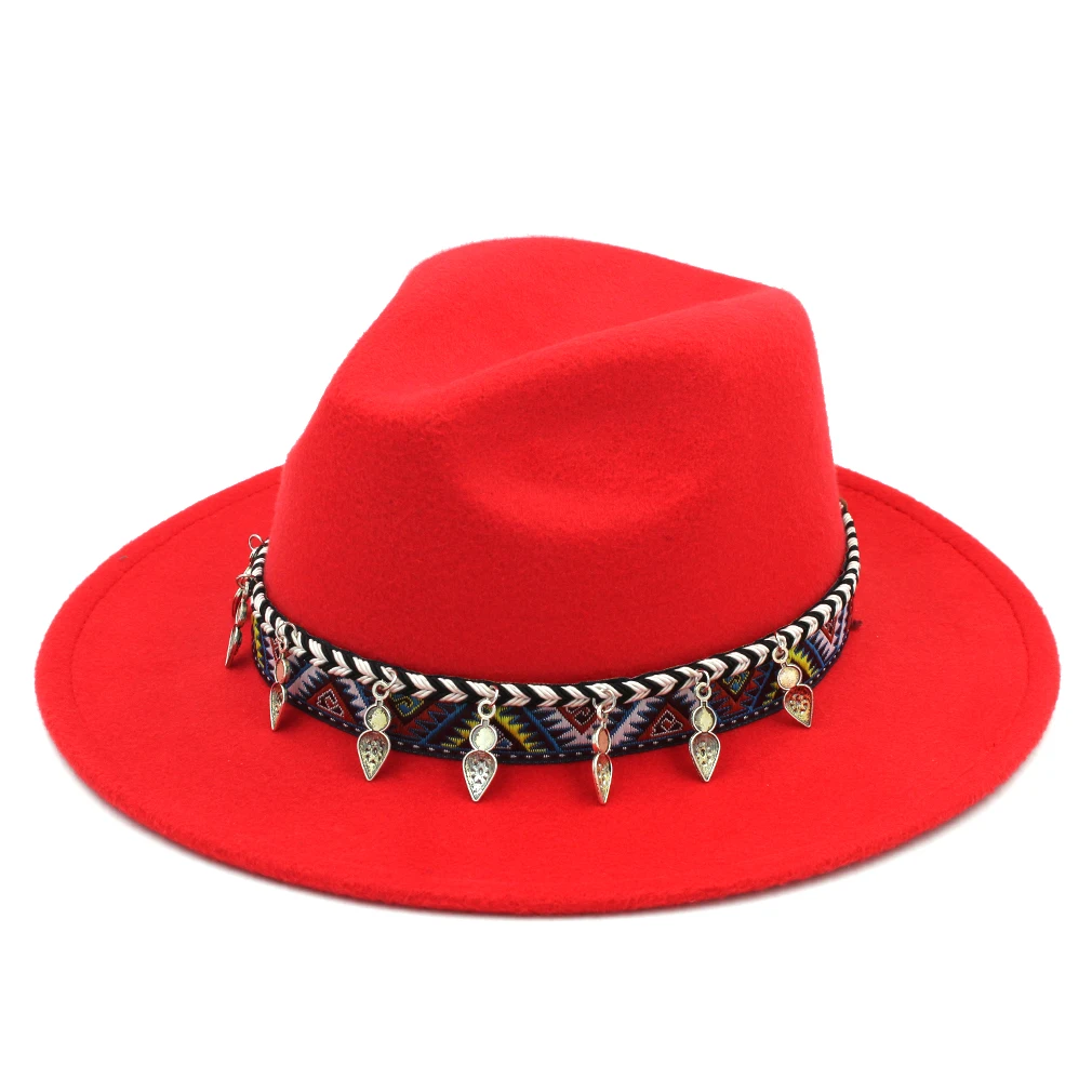 Fashionable Wide Brim Panama Hat Hand-Worked Jazz Hatband Stylish Fedora Party Chapeu Gangster Church Cap for Men & Women