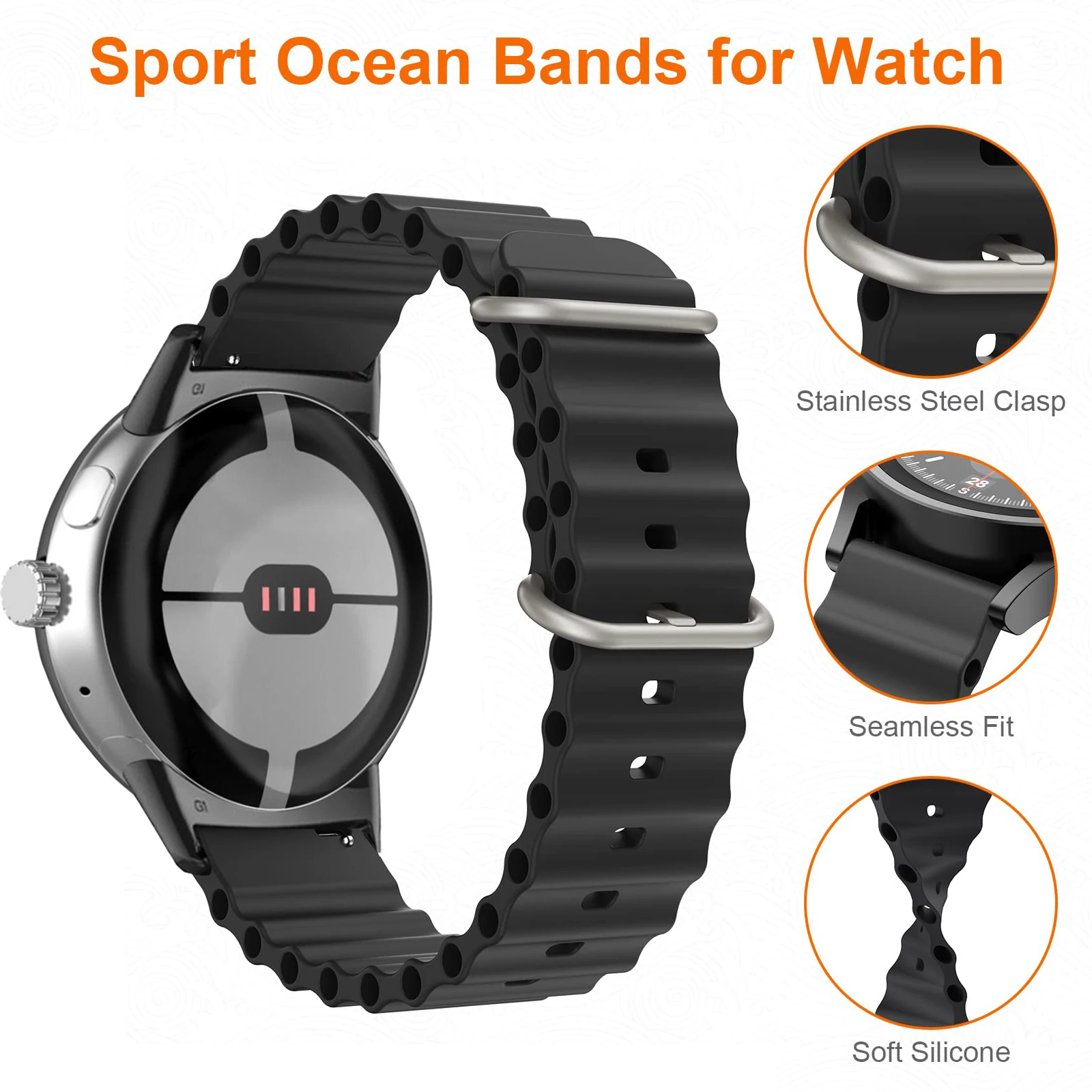 Ocean strap For Google Pixel Watch 2 band Replacement belt Sport silicone bracelet Correa for Pixel Watch straps Accessories