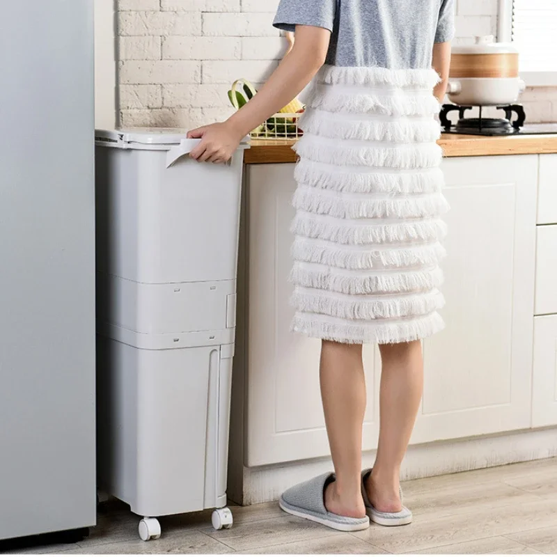 

Home Trash Can Stacked Sorting Garbage Bin Recycling Bin Kitchen Dry and Wet Separation Waste Bin Home Rubbish Storage Bin