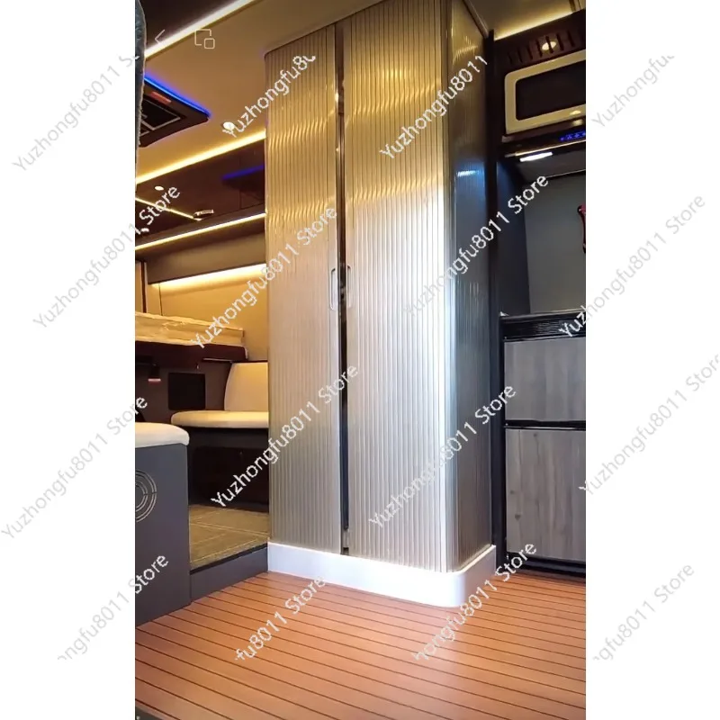 

PVC ABS Shutter Slat RV Toilet Door RV Door Kit Large Sliding Shower Campervan for Caravan Bathroom