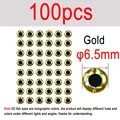 100 piezas de oro de 6.5 mm