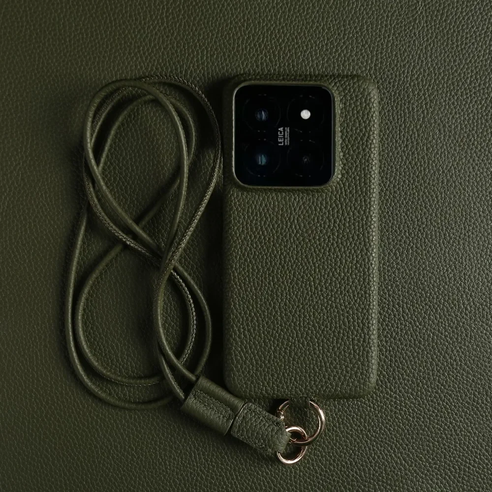 Luxe Koeienhuid Lederen Case Voor iPhone 16 Pro Max 15Pro 11 13 12pro 14Pro 14 Band Crossbody Lanyard telefoon Cover Coque - afbeelding 1