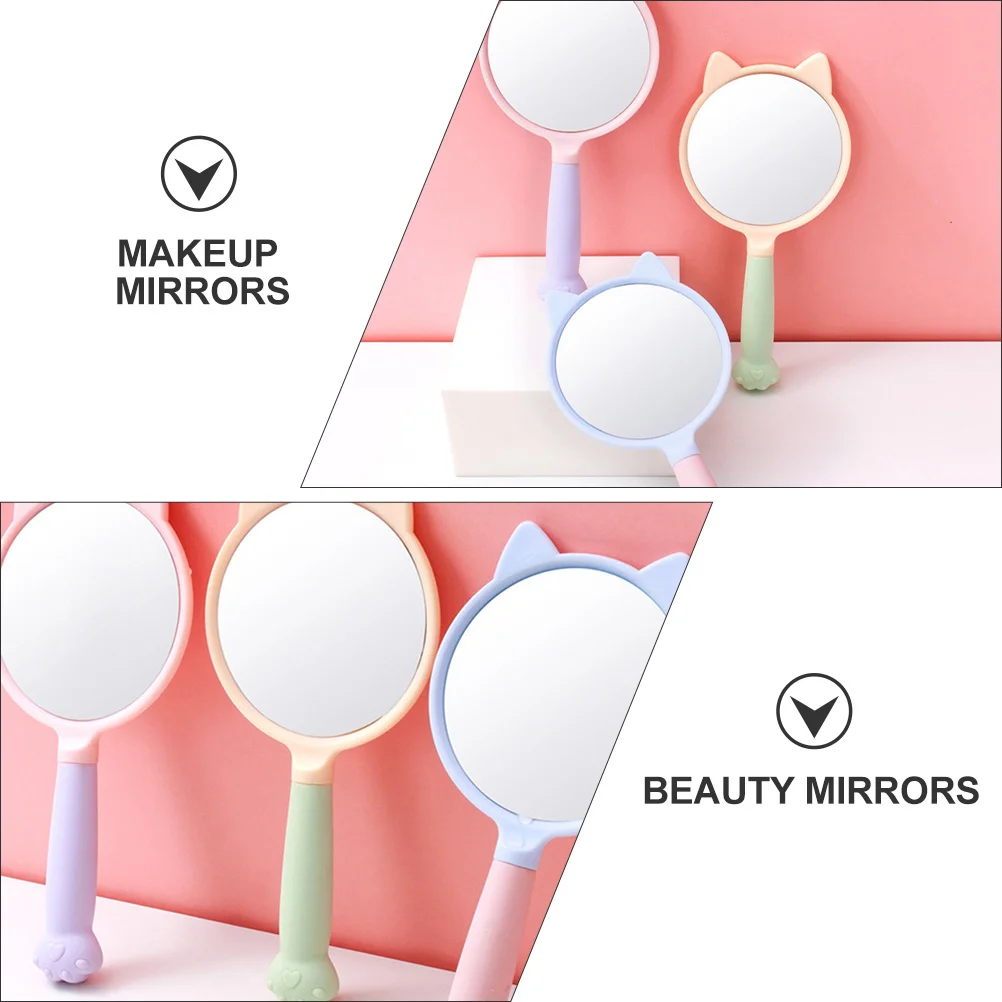 3 قطع من مرايا المكياج على شكل مخلب القط من الصعب أن تتحمل سطحًا متسخًا مثالية لتصفيف الشعر وتشذيب الحواجب #1