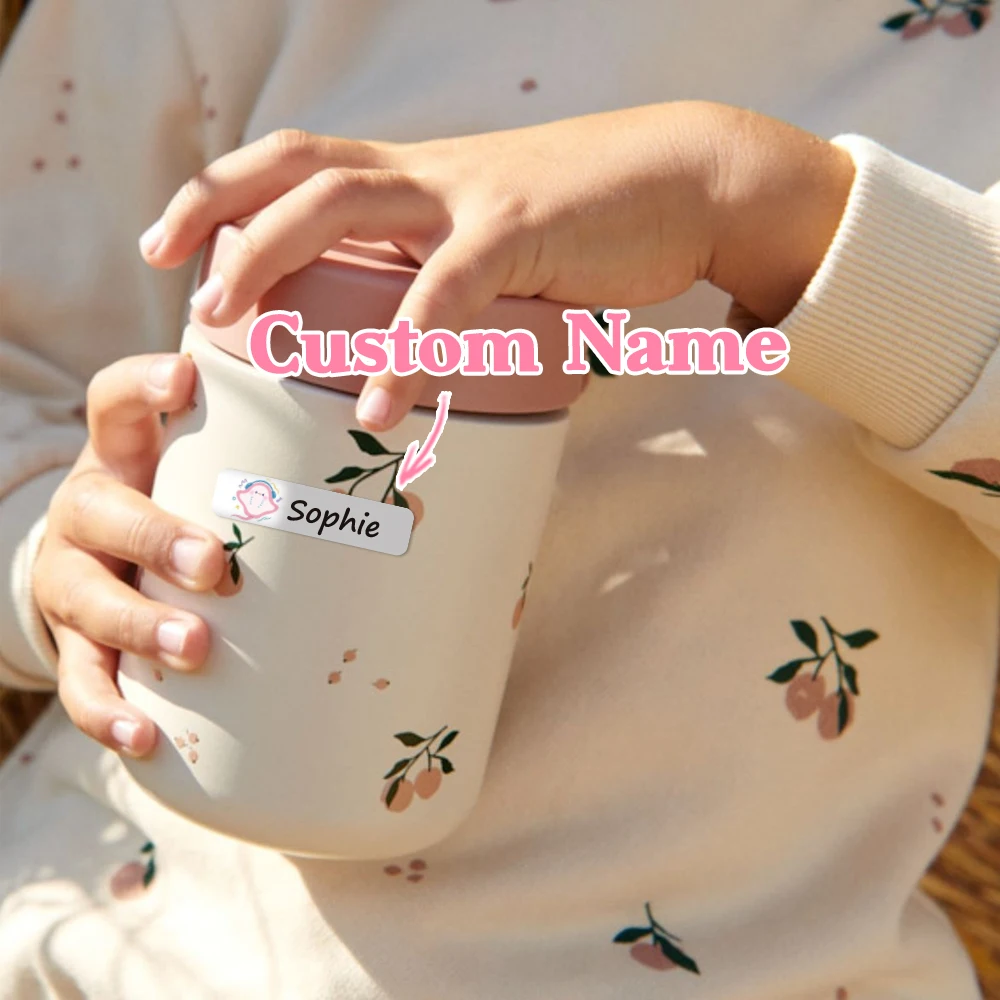 Custom Ocean Style Name Sticker,Transparent Waterproof Stickers for Kids,diy Name Labels for School Bag Bottles Box  Mug Uniform