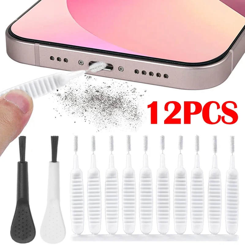 1/12Pcs Mobile Phone Hole Cleaning Anti-clogging Small Brush Pore Gap Cleaning Brush Shower Head Cleaning Brush Keyboard Cleaner