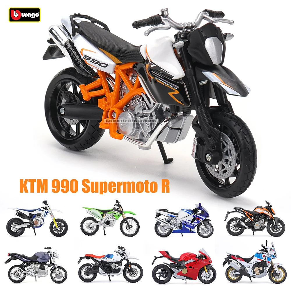 Bburago 1:18 KTM 990 Supermoto R Ducati, Honda, Kawasaki, BMW  motorcycle static model die cast car collectible gift toy car