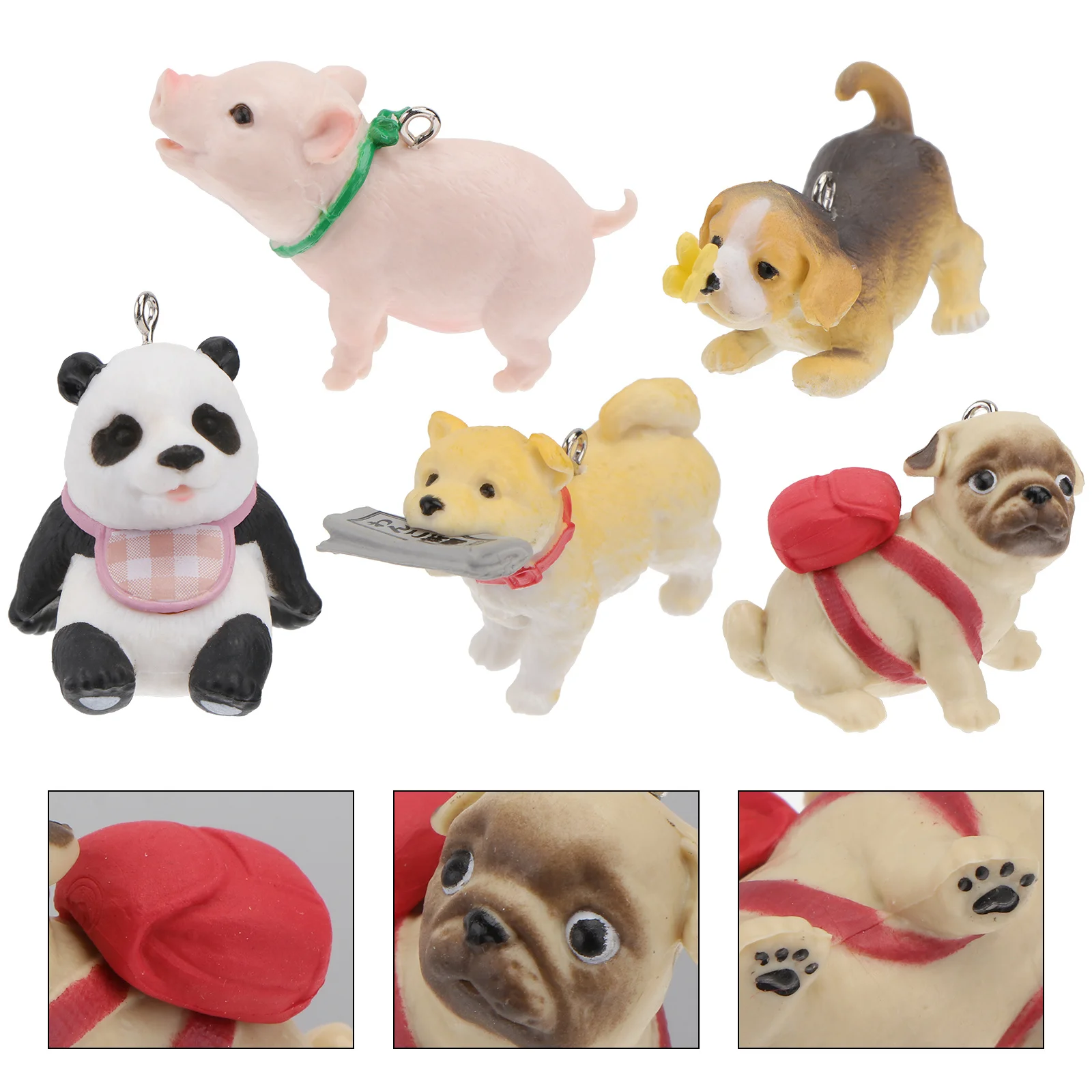 

5pcs Animal Resin Resin Pendant Diy Pendant Accessory For Car Bag Decor Random Color Jewelry Craft Making Kit Gift