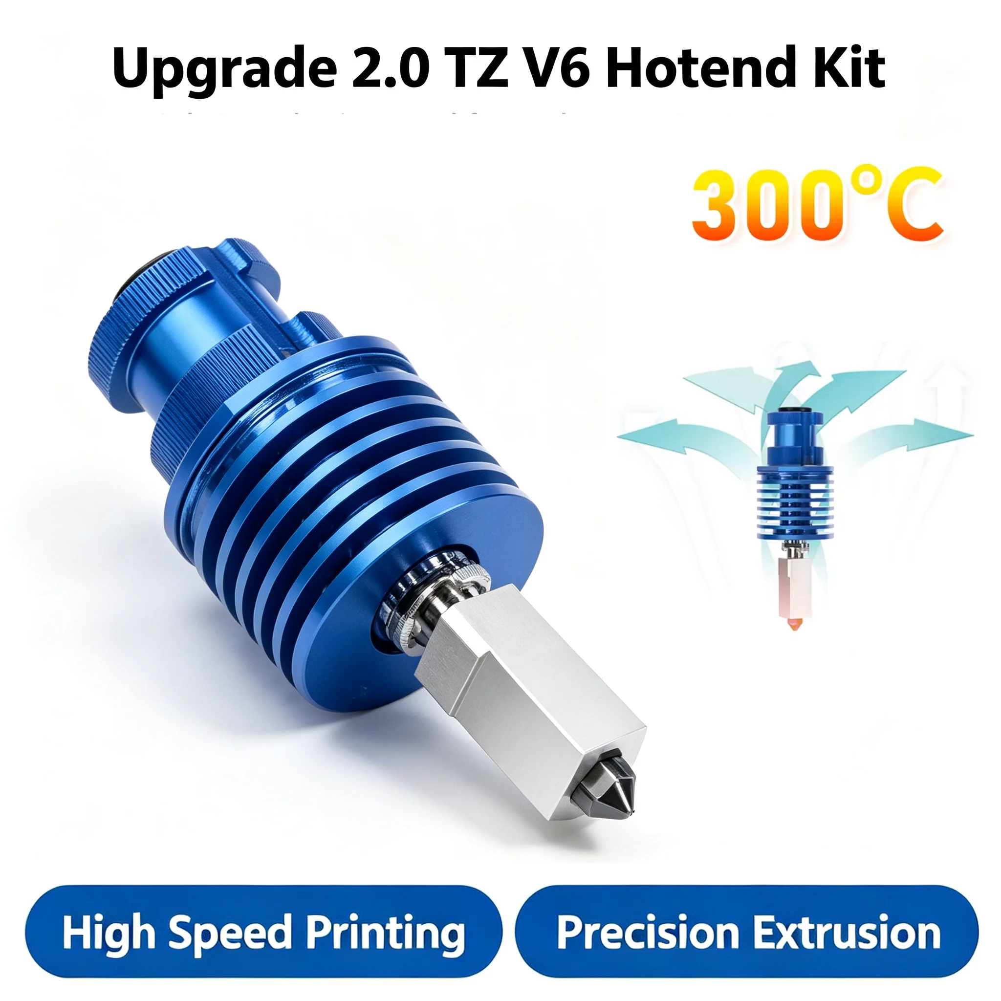 Upgrade 2.0 TZ V6 Hotend Kit High Speed Print Head for Ender 3/ 3 PRO/ VORON 2.4 Hot End Extruder J-head Prusa Ender 3 V2/ CR10.