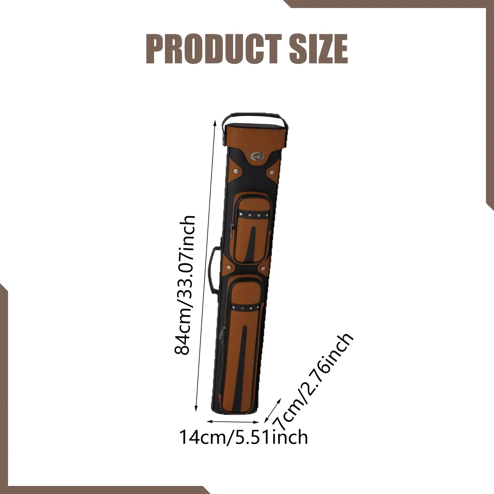 Pool Cue Case 8 Hole Storage Bag 1/2 Jointed Cue Case Sturdy with Multiple Pockets Portable Carrying Bag Storage Pouch Protector