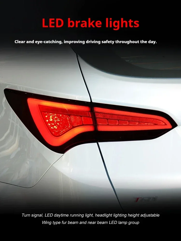 FT Car Lights forHyundai IX45 Santa Fe Taillights 2013-2018 LED Tail Lamp Dynamic Turn Signal Light Car Taillights Assembly