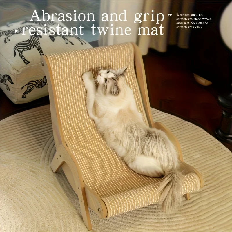 Durable Sisal Cat Scratching Chair - Indoor Pet Furniture, Comfortable Cushion Design, Modern Style for Living Room and Bedroom