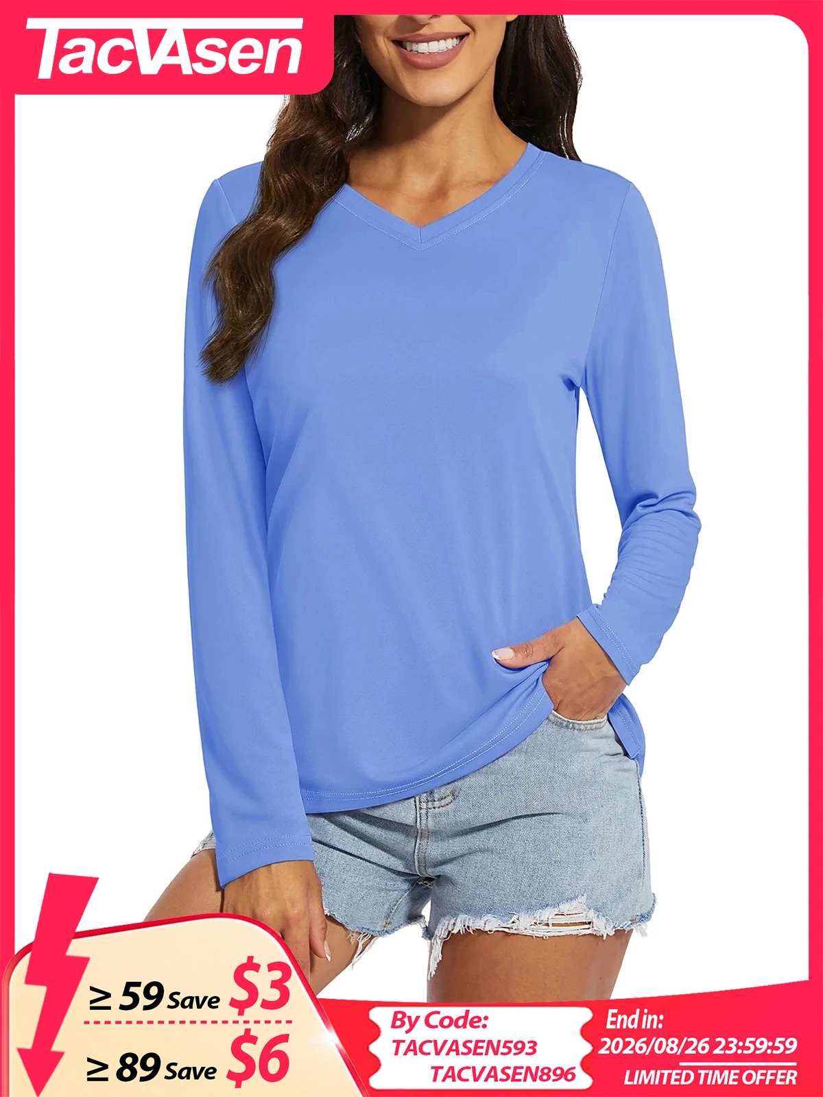 Women's UPF 50+ Long Sleeve Sun Protection T-Shirt