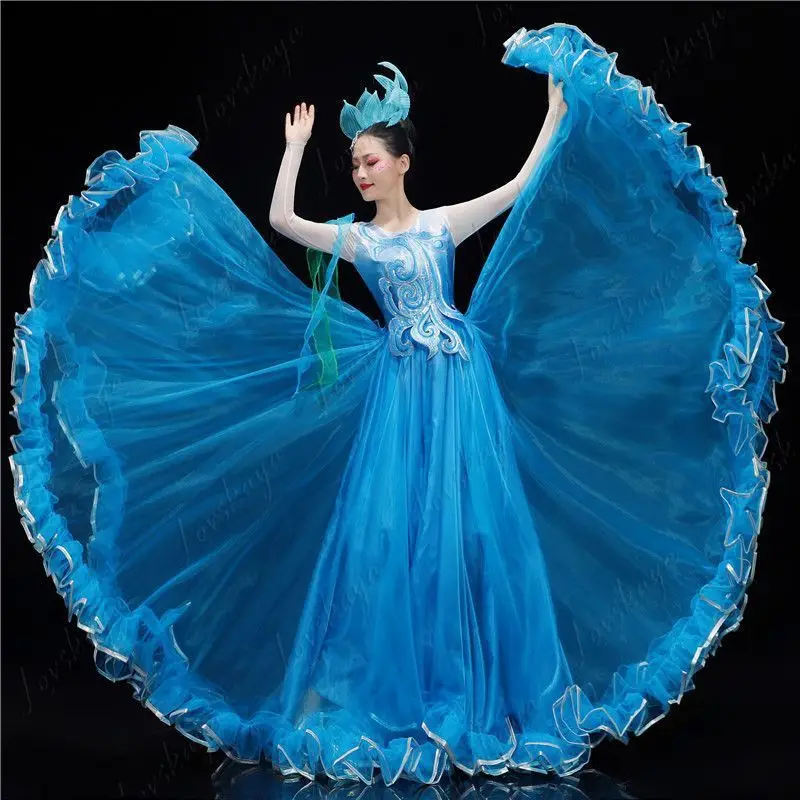 National Style Opening Dance Big Swing Dress Stage Long Dance Costume