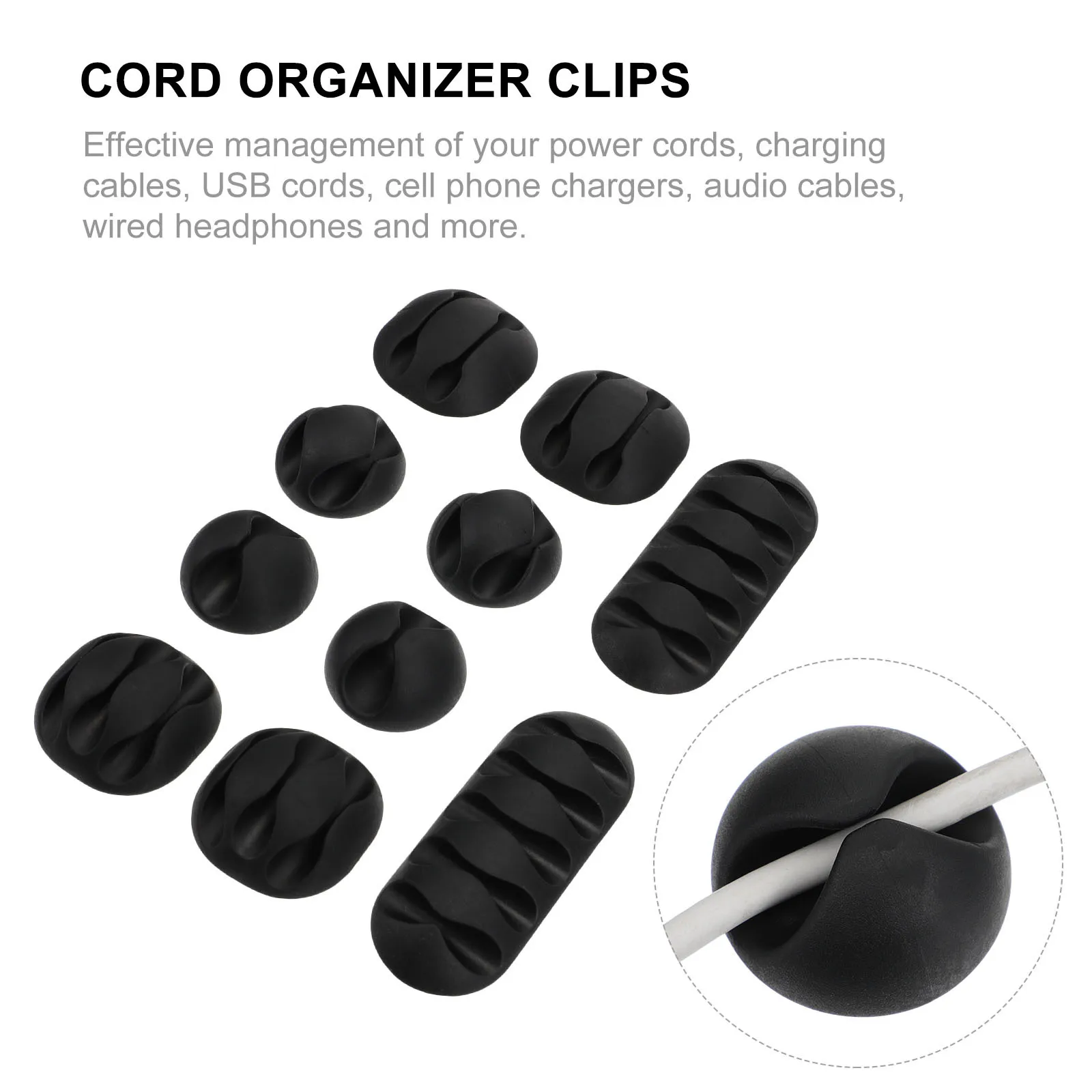 20 قطعة مشابك كابلات ذاتية اللصق منظم الحبل إدارة الأسلاك الفعالة لأسلاك الطاقة شواحن USB سماعات الرأس