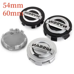 54mm 60mm 3D Car Wheel Center Hub Caps per Qashqai J11 J10 Juke X Trail Tiida Auto Tire Badge copre accessori per la decorazione della valvola