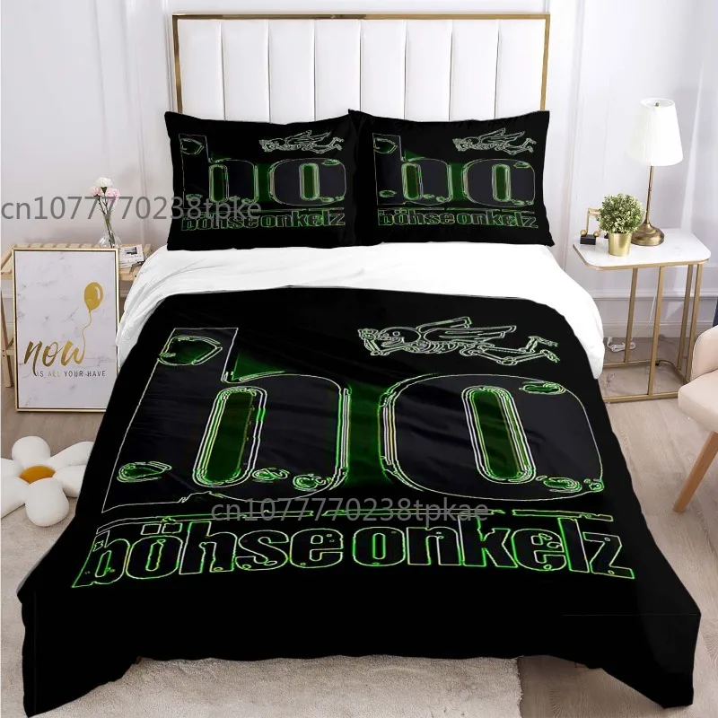 Juego de ropa de cama con estampado de Bohse Onkelz, juego de edredón con estampado de King Size 2/3 piezas, rock and roll,Bettbezug, Alemania, Böhse