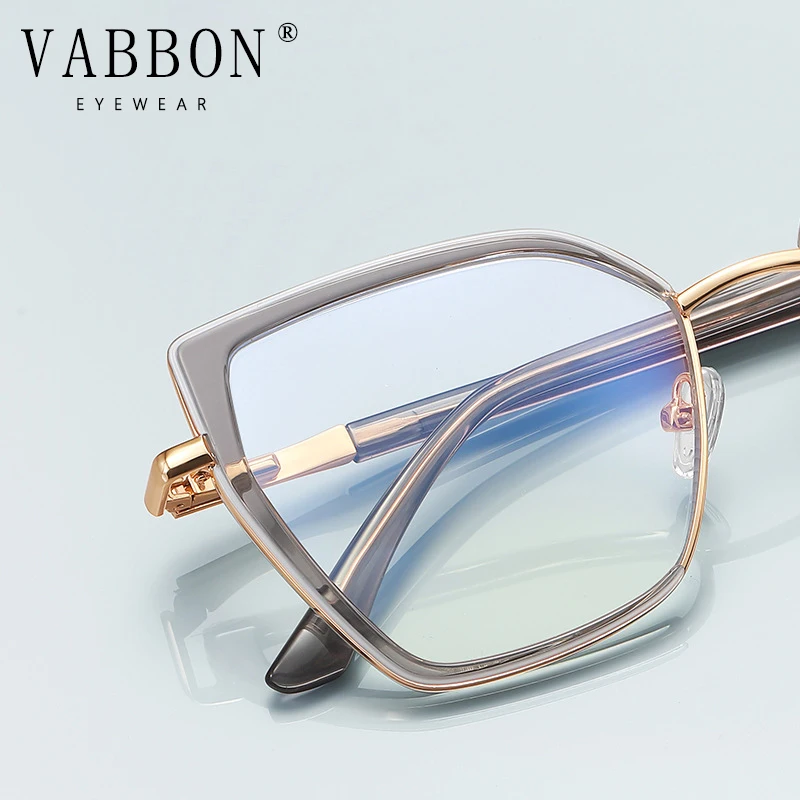 Vabbon, высококачественные многоугольные модные очки для чтения при близорукости, анти-синий свет, Tr, большая оправа, сверхлегкие женские оптические очки по рецепту, фотохромные очки 3154