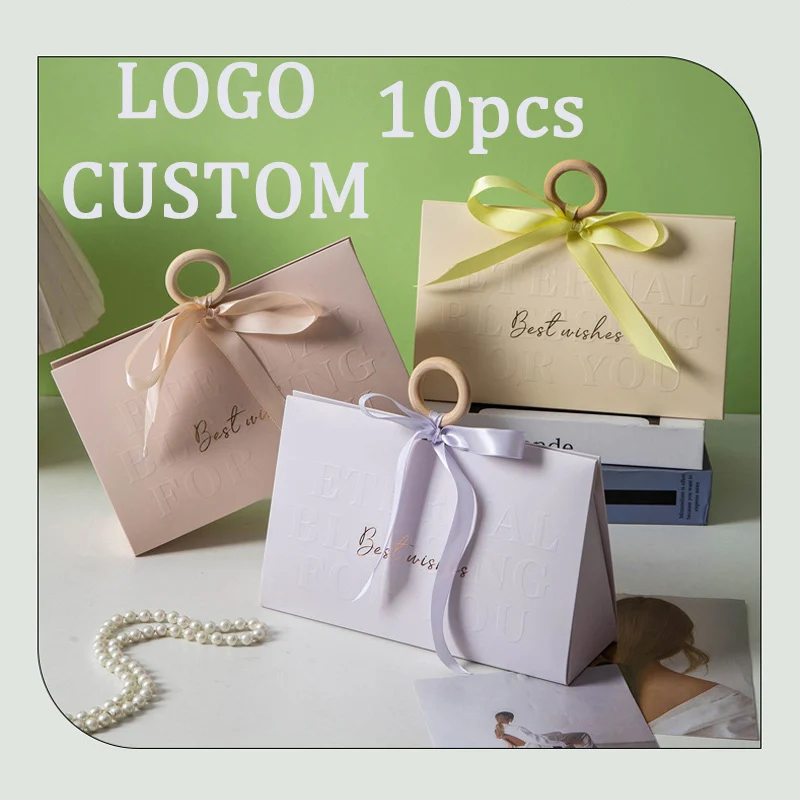 Favor Boxes Gift Wrap Boxes Party Weddings Bridal Shower Bridesmaids Gift Box 10 Pcs Logo Customize Wig Box With Handle