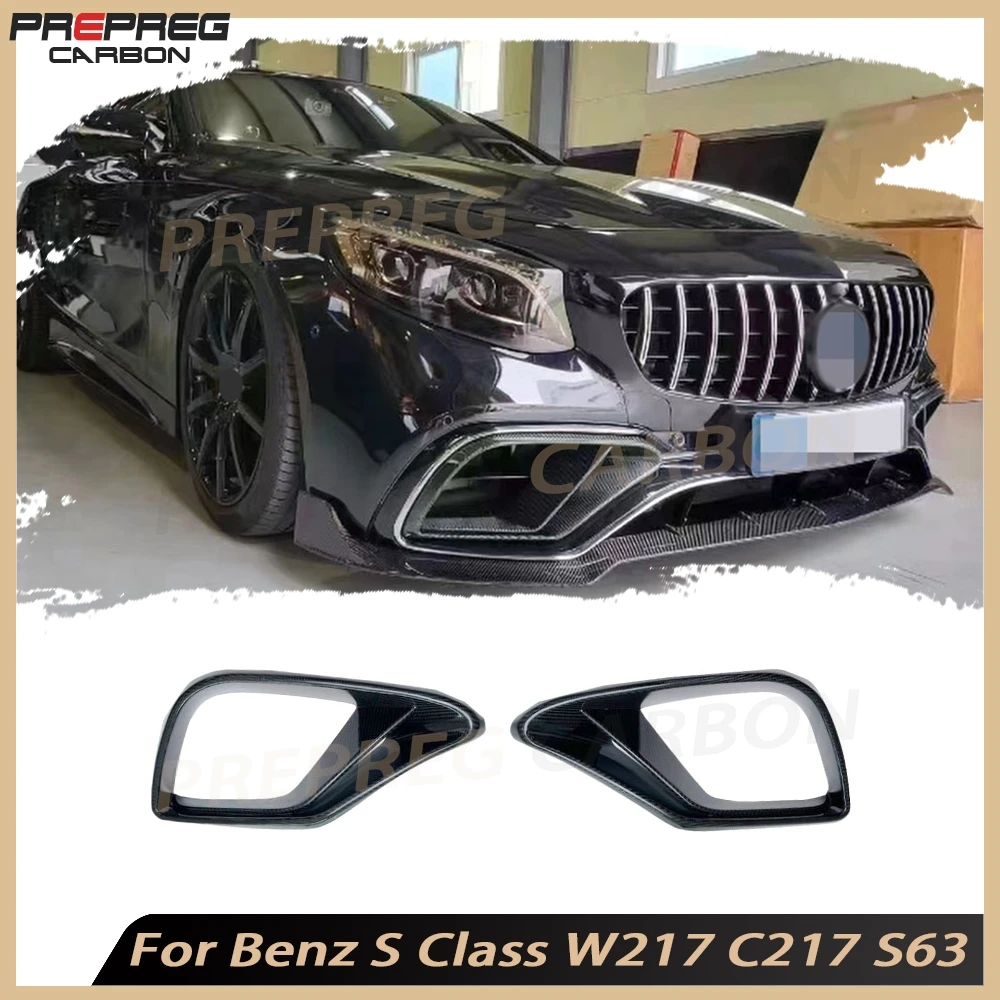 

B Style Front Air Vent Intake Trims Spoiler for Mercedes Benz S Class W217 C217 S63 65 AMG Coupe 2014-2019 FRP Car Body Kits