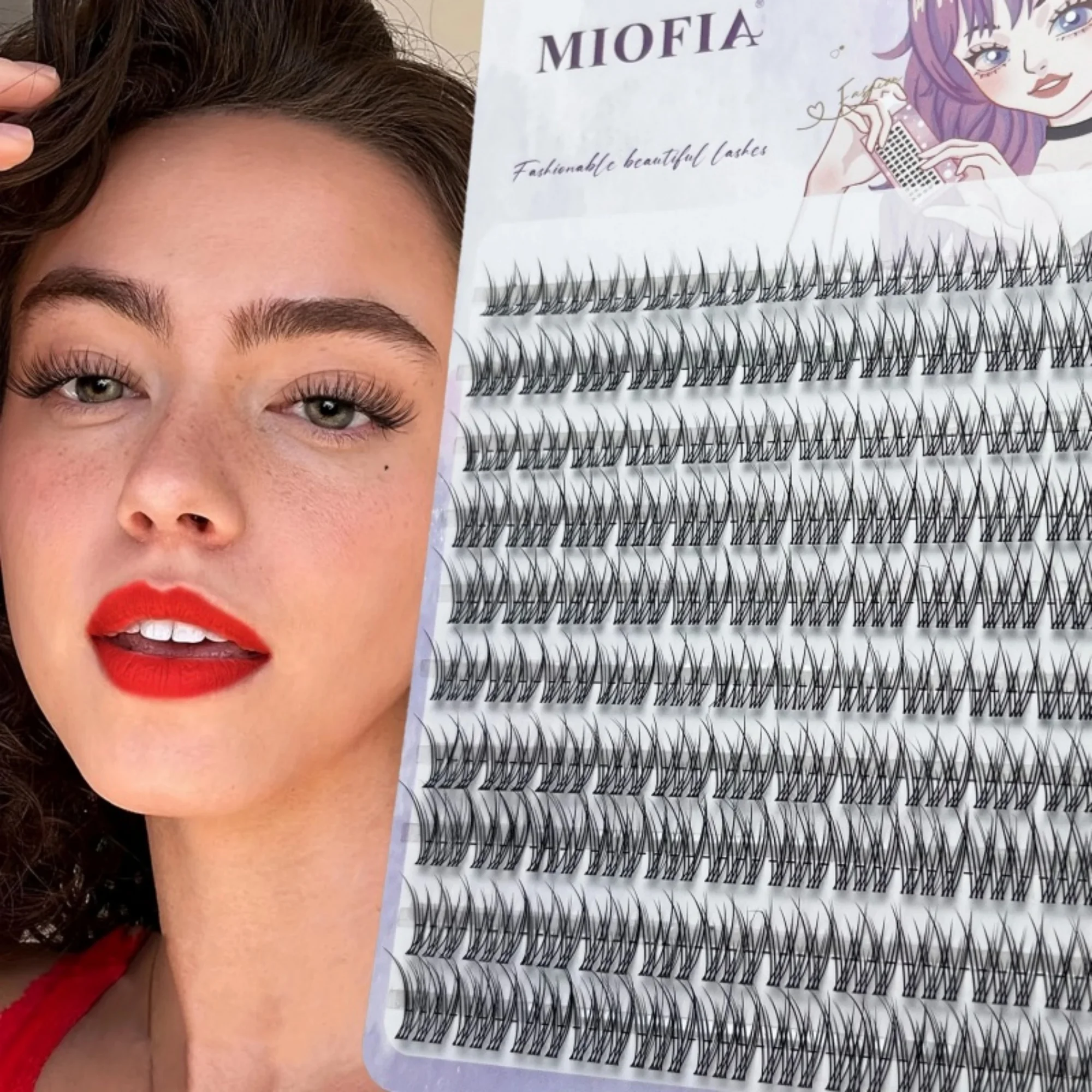 MIOFIA Mink Comic Eyelashes 120 Clusters DIY Mixed Natural False Lashes Individual Eyelash Extension Clusters Makeup Tool